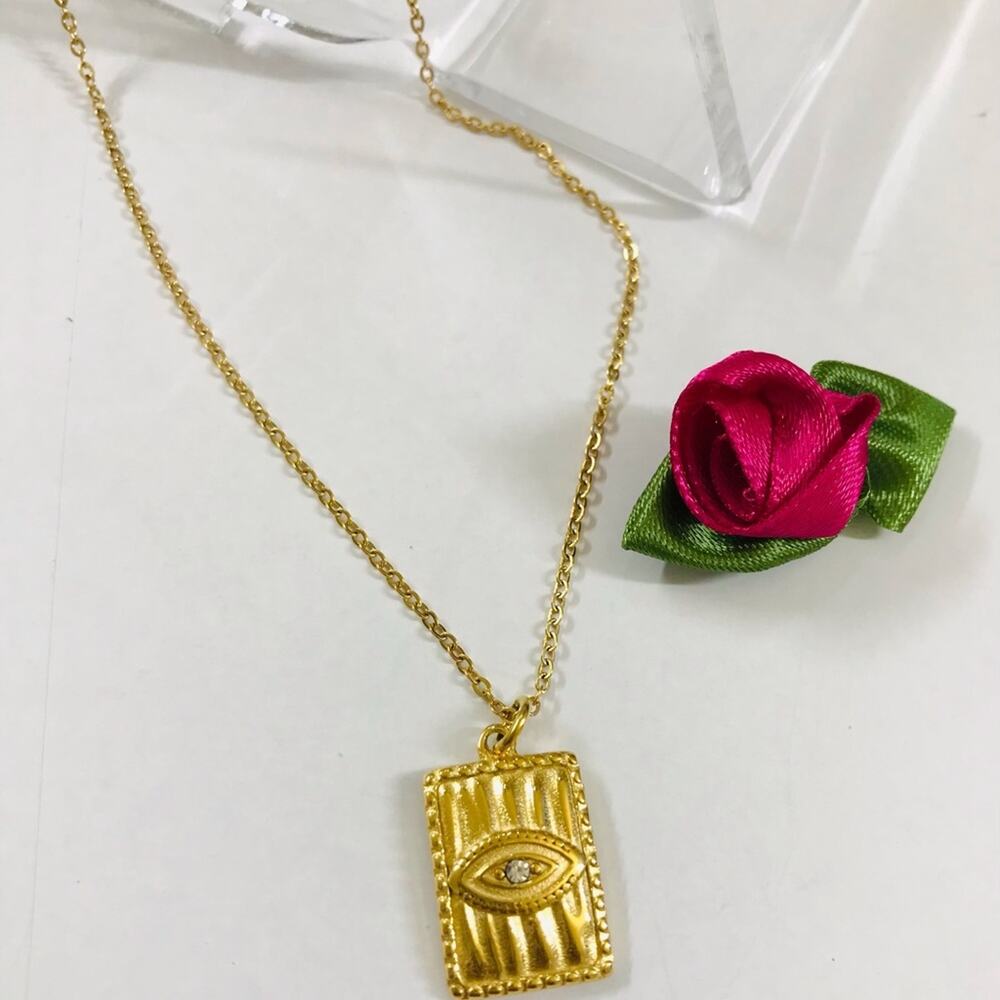 18K Gold Filled Eye Pendant Necklace 18.5"